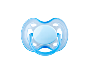 Blue pacifier isolated on transparent background. 