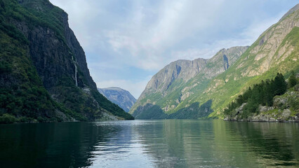 Obraz na płótnie Canvas The Naerofjord, Narrowfjord in Norway, Scandinavia, Europe