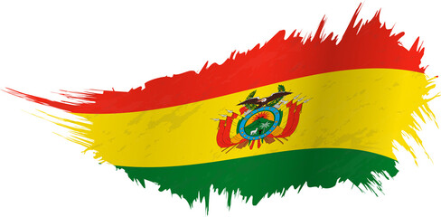 Flag of Bolivia in grunge style with waving effect.