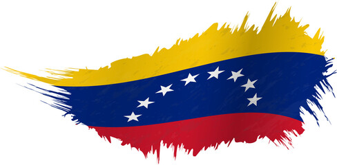 Flag of Venezuela in grunge style with waving effect.