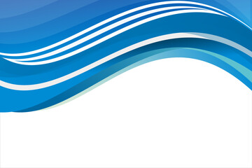 Obraz premium Blue line wave abstract banner background