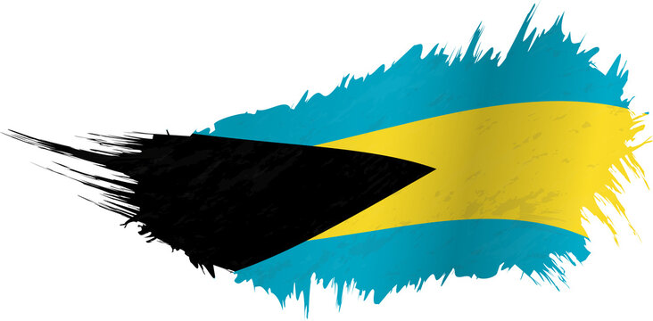 Flag of The Bahamas in grunge style with waving effect.
