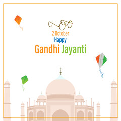 Vector illustration of Happy Gandhi Jayanti banner