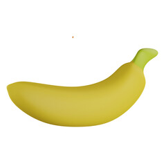 3D rendering banana on transparent background