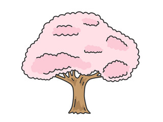 満開の桜の木のイラスト