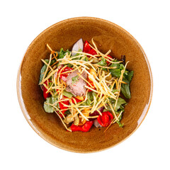 Portion of salad with pai potato and vegetables