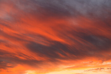 Pink Clouds and lovely sky at Sunset in Spain