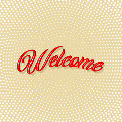 Welcome lettering design concept for banner