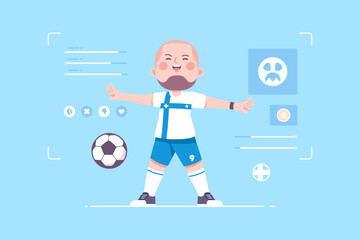 finland soccer player cute character design