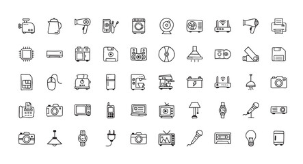electronic icon pack, computer icon set, handdrawn icon