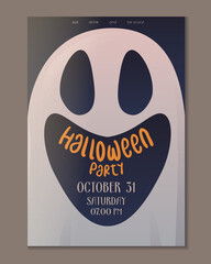 Halloween party invitation or greeting card. Vector flyer.