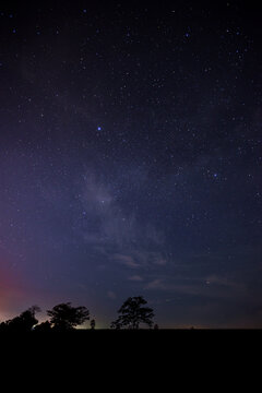 Night starry sky. Milky Way, stars, nebula. Space vertical background. select focus.