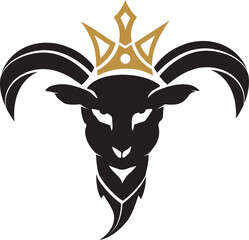 Minimal Goat King Logo Design 