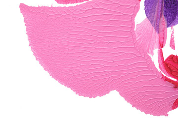 pink purple abstract acrylic painting color texture on white paper background by using rorschach inkblot method