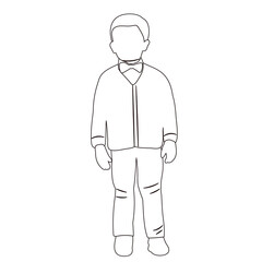 boy, child icons sketch, outline vector