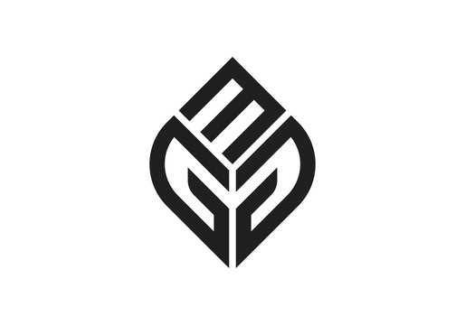 GGM Initial Monogram Letter gmg Logo Design Vector Template g g m Leaf Shaped Letter Logo Design