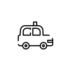 Cab, Taxi, Travel, Transportation Dotted Line Icon Vector Illustration Logo Template. Suitable For Many Purposes.