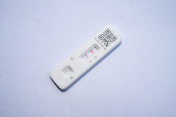pharmacy coronavirus test showing a positive result