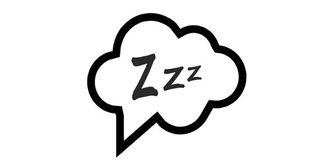 Z-z-z text on text bubble	
