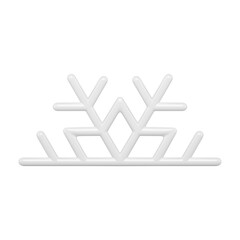 White half christmas 3d snowflake. Minimalistic decoration of new year abstract interior