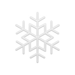 White new year figured 3d snowflake. Abstract christmas gift for holiday interior