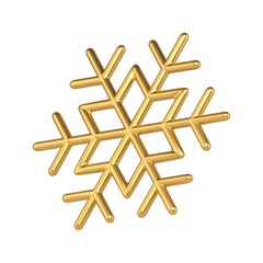Gold mesh abstract snowflake. Minimalistic greeting with christmas and winter holidays