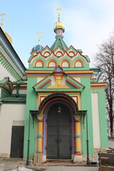 The entrance to the temple of St. Nicholas in Rogozhskaya Sloboda in Moscow 
