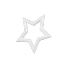 Minimalistic ?hristmas white 3d star. Glowing precious symbol of holidays