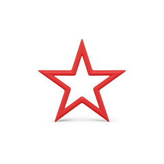 Obraz premium Red star 3d new year. Glitter decoration for christmas and trendy interior