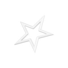 Fototapeta premium Minimalistic Christmas white 3d star. Glowing precious symbol of holidays