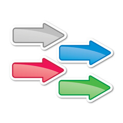 Arrow, icon and emoji sign or vector for an app or web design on a png, transparent and mockup or isolated background. Notification, logo and color design showing direction