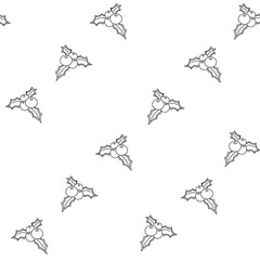 Vector hand drawn seamless pattern. Christmas, winter doodle elements. Isolated on white background. Trees, wreaths, presents, sweets, gingerbread. For background, print, textile, fabrics, gift bags