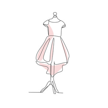 Vector illustration of a dress on a mannequin