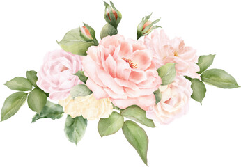 Rose Bouquet Watercolor Element