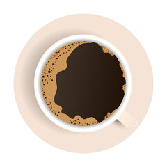 Hot Americano Coffee .isolated background ,Vector 