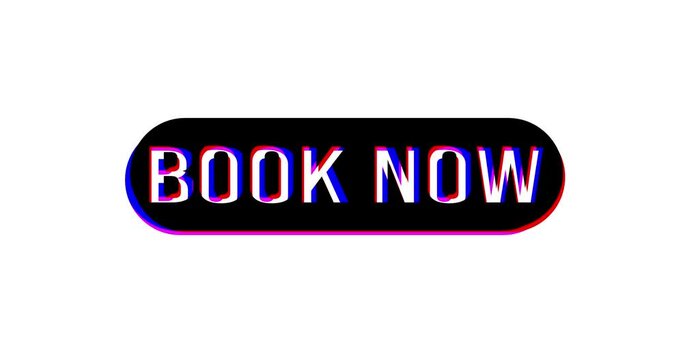 book now thin line badge. flat linear simple trend modern logo graphic art mobile app design isolated on red background. concept of reserve room or bed in hostel or motel for journey