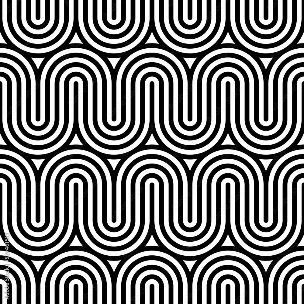 Aufkleber Vector geometric pattern. Seamless braided linear pattern.