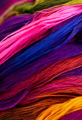 modern texture, a pile of colorful loose, new fibers, bright textile, colored abstract geometric background