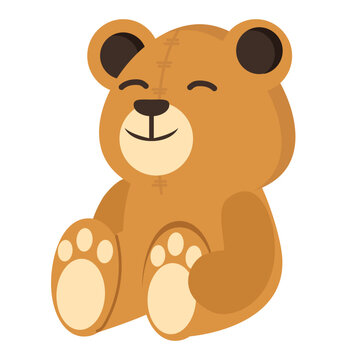 happy brown teddy bear cartoon
