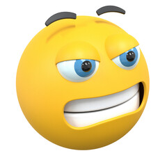 3d render icon angry emoji