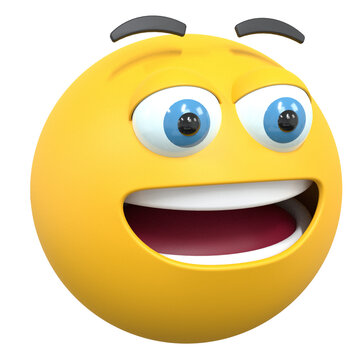 3d render icon laughing emoji