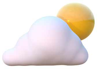 3d render icon sunny weather forecast