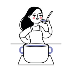 woman cooking design