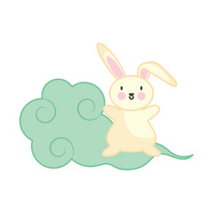 cute rabbit with cloud