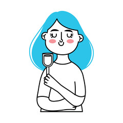 woman with wine
