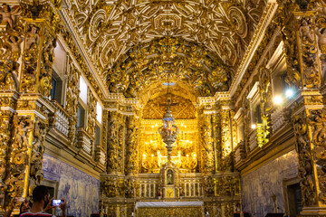 Fototapeta na wymiar Interior of the church of St Francisco, Salvador, Bahia, Brazil