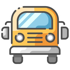 school bus line color icon