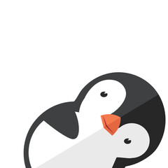 cute head penguin cartoon icon