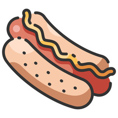 hotdog line color icon