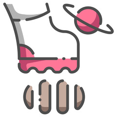 footprint Astronaut line color icon